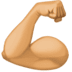 💪🏽 flexed biceps: medium skin tone display on Facebook